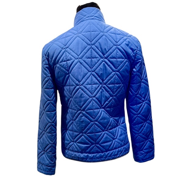 Talbots Blue and Gray Quilted Puffer Jacket Women's Petite Small Coat - Picture 3 of 6